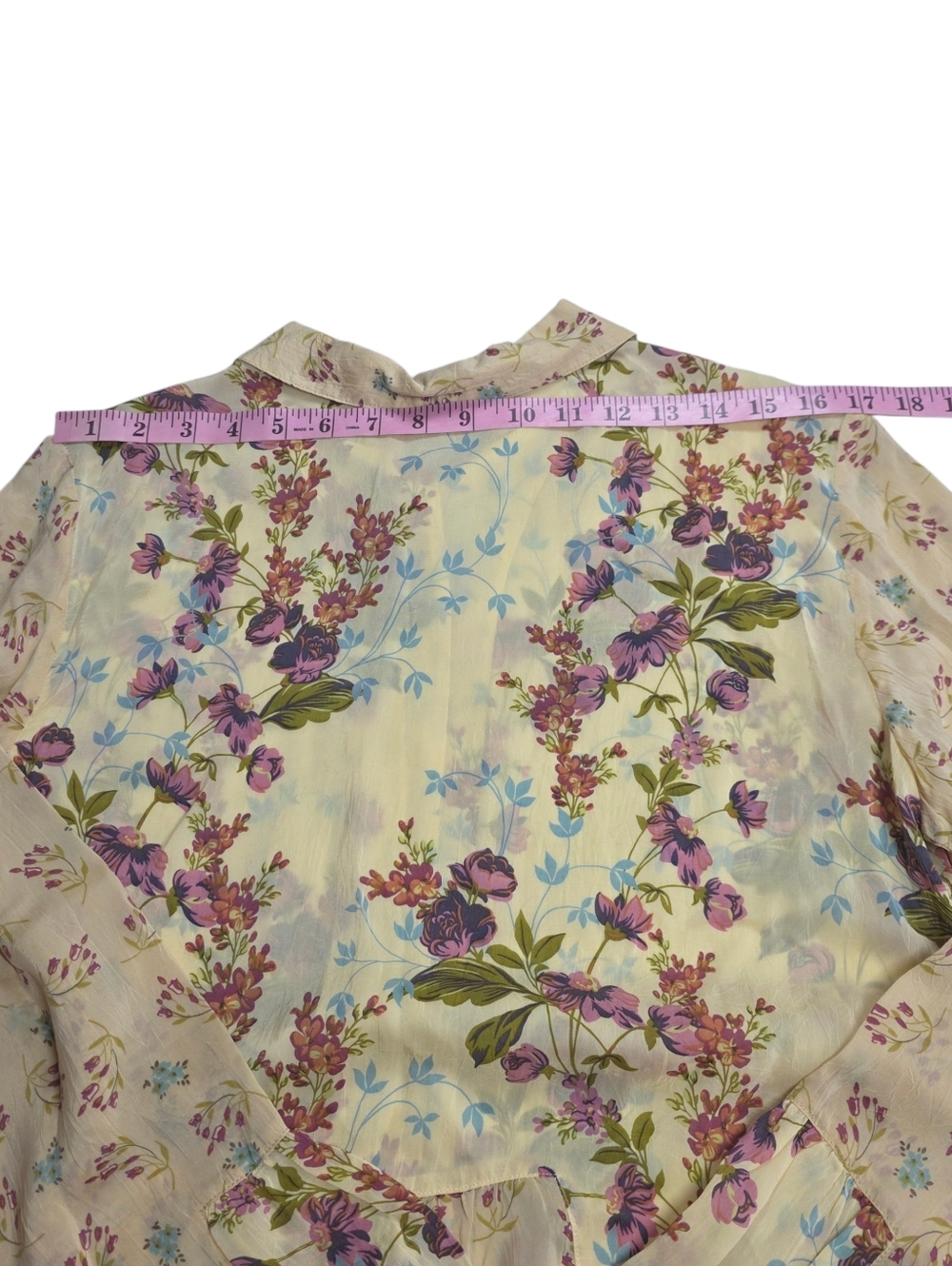 J Jill Sheer Retro Floral Button Down Women's Shirt - Picture 9 of 14